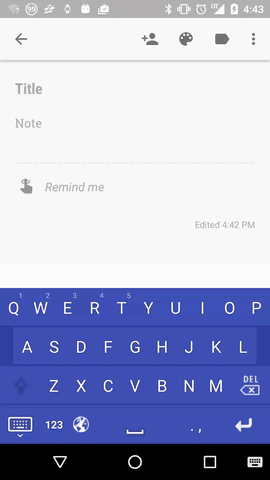 Keyboard animation