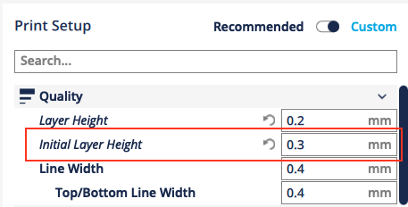 Initial Layer Height Setting